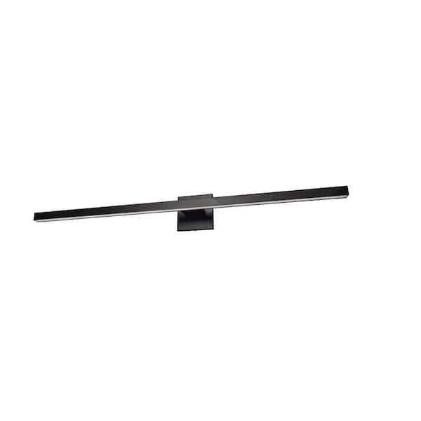 Dainolite Arandel 35.5 in. 1-Light Matte Black Integrated LED Vanity Light Bar with Dimmable Light