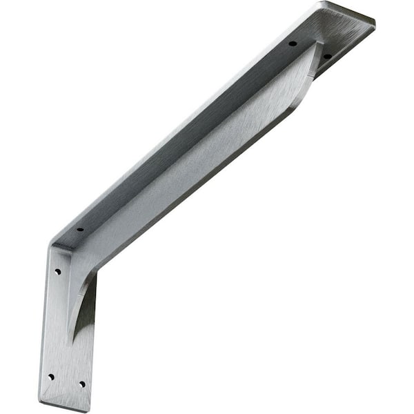 Ekena Millwork 2 in. x 6 1/2 in. x 18 in. Unfinished Embrey Steel Bracket