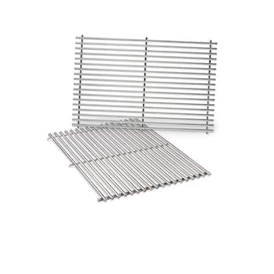 Replace Weber 7639 Genesis Gold B&C 17.3 x 11.8 Genesis 1000-3500 Grill Grates Replacement for Silver C SHINESTAR 7639 Stainless Steel Cooking Grates for Weber Spirit 300 Series Genesis Silver B