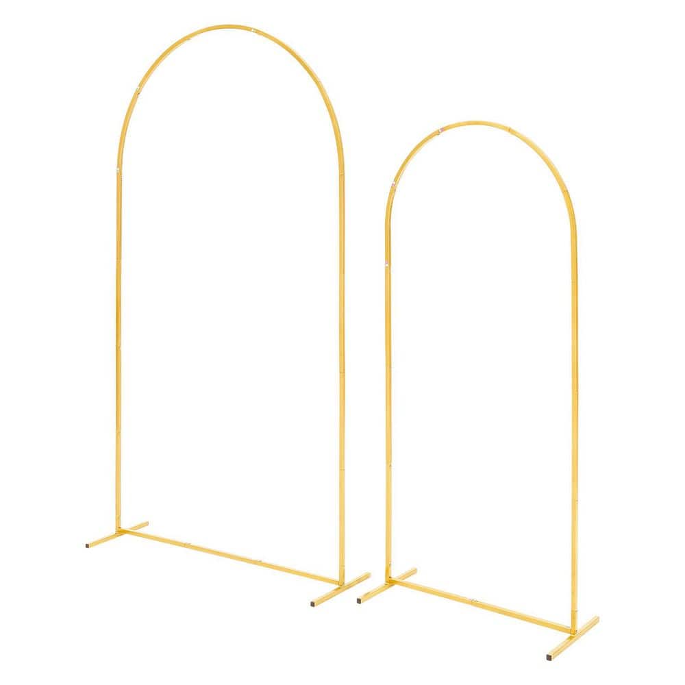 2 Gold Arch Backdrop Stands, 86.61 in. x 15.75 in., Metal Durable Arbor, Ideal for Weddings, Birthdays price history on PriceWatchPro