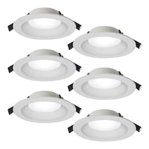 RL 6 in. 2700K-5000K Selectable CCT Remodel Recessed Integrated LED Direct with White Mount Kit (6-Pack)