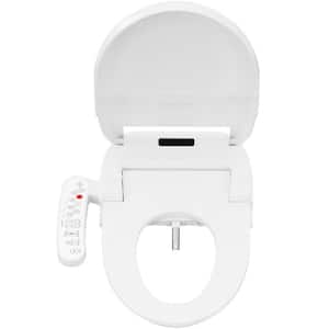 Electric Bidet Seat in White for Round Toilets with Instant Warm Water, Dryer, Self-Cleaning Nozzle, And Seat Sensor