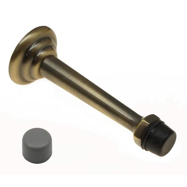 3-3/4 in. Solid Brass Fancy 3-Ring Base Door Stop in Oil-Rubbed Bronze