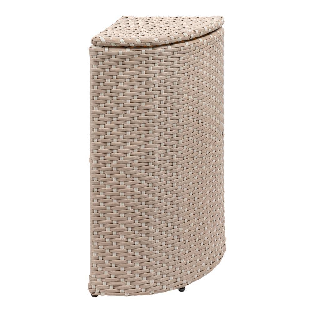 happimess Chloe 15.56 Gal. AllWeather Wicker/Metal Corner Lid Hideaway