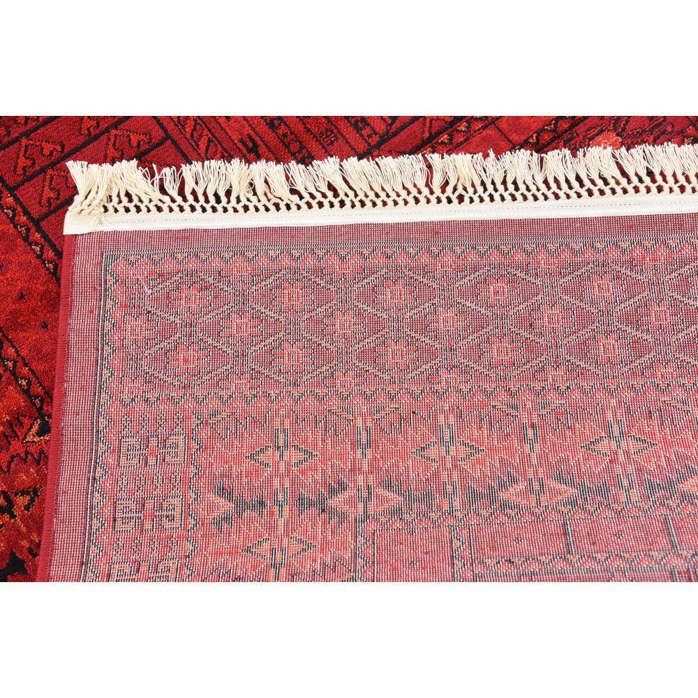 Handmade 4' x 6' Rectangular Red Synthetic Easy-Care Stain-Resistant Rug