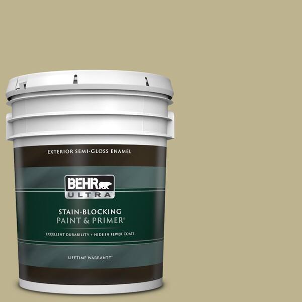 BEHR ULTRA 5 gal. #PPU9-10 Wasabi Powder Semi-Gloss Enamel Exterior Paint & Primer