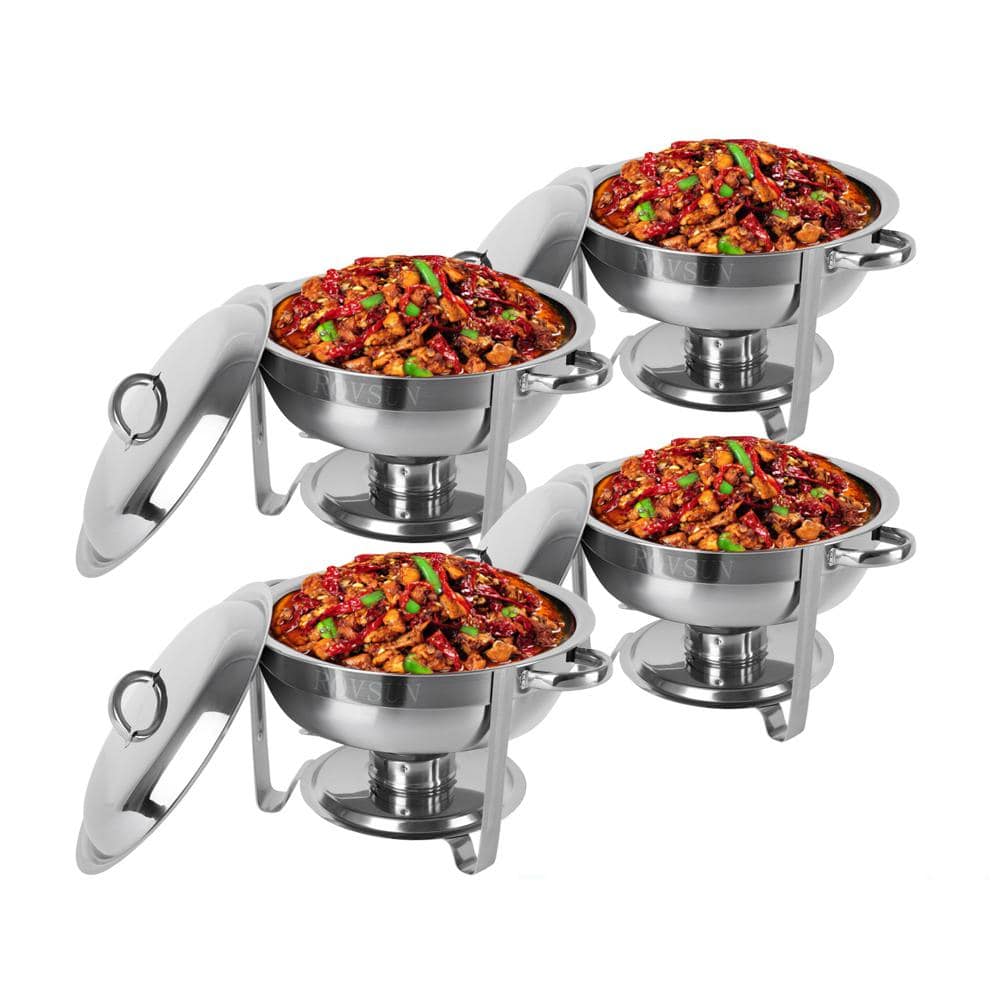 Karl home 4Piece 5 qt. Stainless Steel Chafing Dish Set with Stand