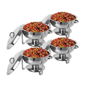 4-Piece 5 qt. Stainless Steel Chafing Dish Set with Stand