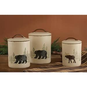 Rustic Retreat 3-Piece Ceramic Canister Set with Matching Airtight Lids