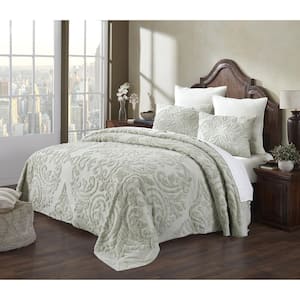 Better Trends Florence Collection In Medallion Design Sage Queen 100% 