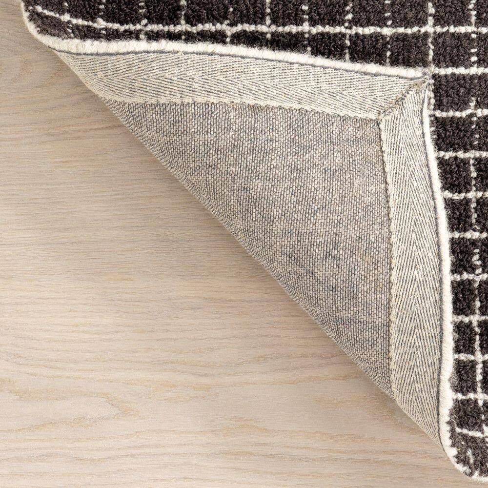 Hand-Tufted Charcoal Wool Rectangular Area Rug, 6' x 9'