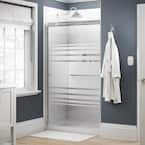 Simplicity 48 in. x 70 in. Semi-Frameless Traditional Sliding Shower Door in Chrome with Transition Glass
