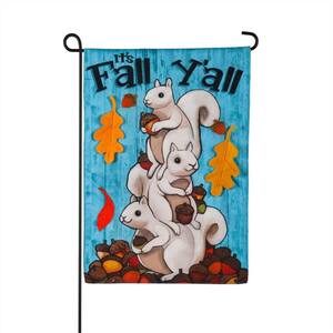 12.5 in. x 18 in. It's Fall Y'all Squirrel Stack Garden Linen Flag