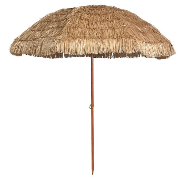 Unbranded 7 Ft Tiki Umbrella, Hawaiian Style Umbrella in Tiki Color for Patio Pool and Beach