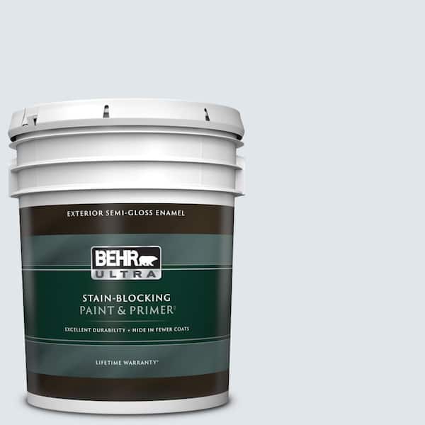 BEHR ULTRA 5 gal. #590E-1 Lavender Ice Semi-Gloss Enamel Exterior Paint & Primer