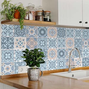 Sky Blue, White SB21 12 in. x 12 in. Vinyl Peel and Stick Tile (24-Tiles, 24 sq. ft./pack)