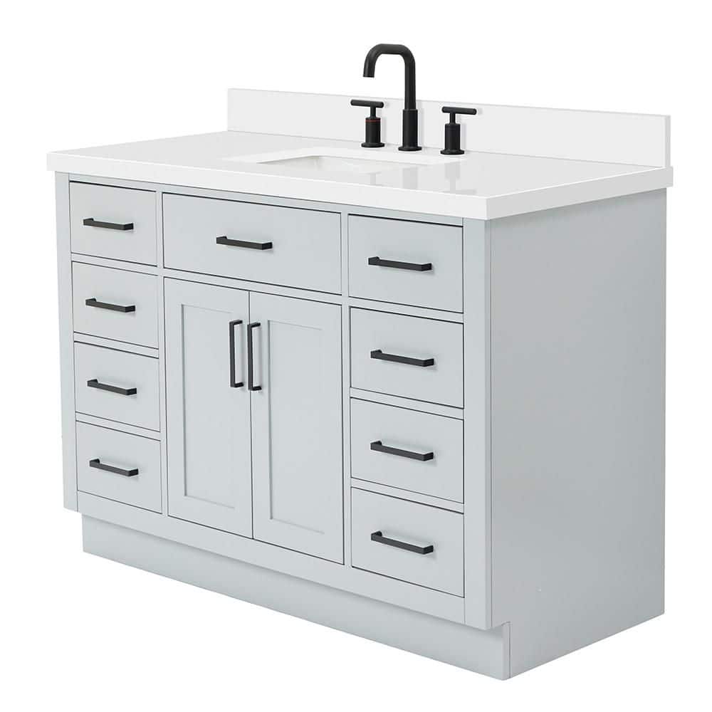Hepburn 49" Grey Hardwood Single Basin Vanity Set