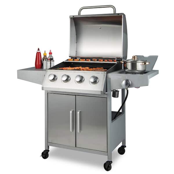Cuisinart 3-In-1 Stainless Five-Burner Propane Gas Grill with Side Burner 
