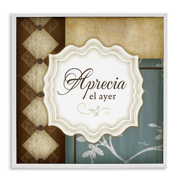 Stupell Industries Appreciate Yesterday by Jennifer Pugh White Framed Typography Giclee Art Print 17 in. x 17 in.