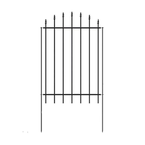 24 in. W x 36 in. H Black No Dig Metal Garden Fence (6-Pack) with 7-Stakes for Yard Patio Flower Bed Lawn Outdoor