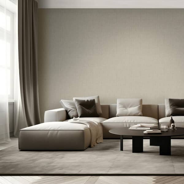 Lustre Linen Taupe Wallpaper