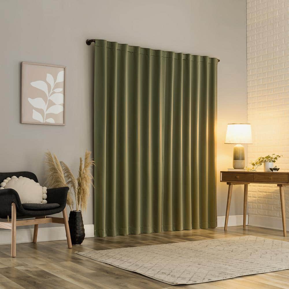 Sage Green Blackout Magnetic Closure Curtain Panel Pair, 52" x 63"