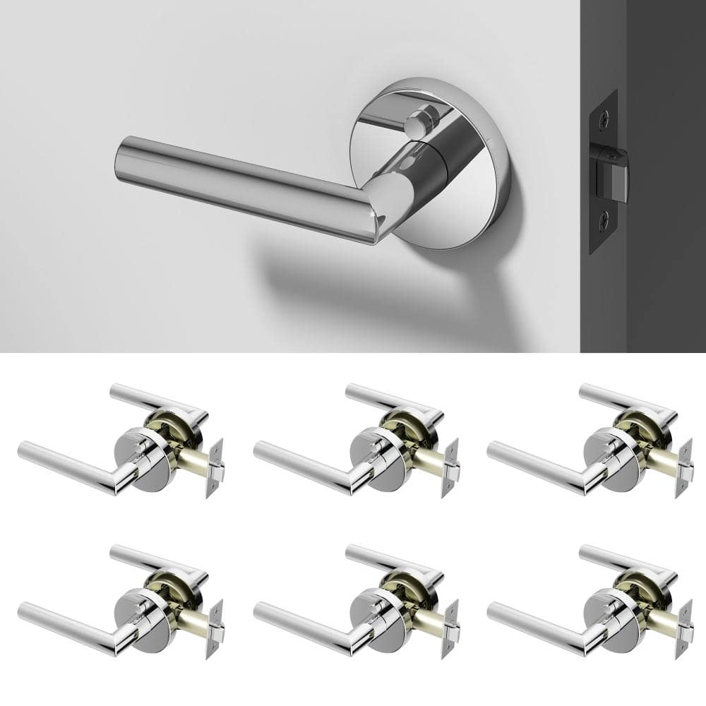 Okun Stark Metal Chrome Privacy Bed/Bath Round Door Handle with Push ...