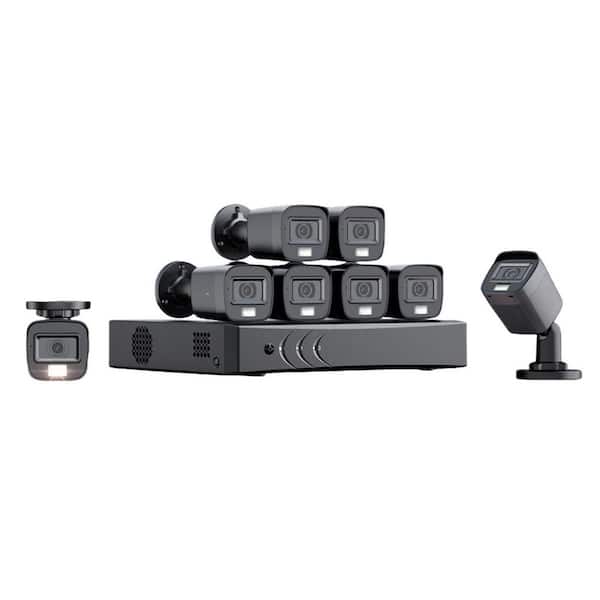 8-Channel 3K Lite Security Camera System w Human/Vehicle Detection, 8x2MP IP67 CCTV Cameras, 1TB HDD, Color Night Vision