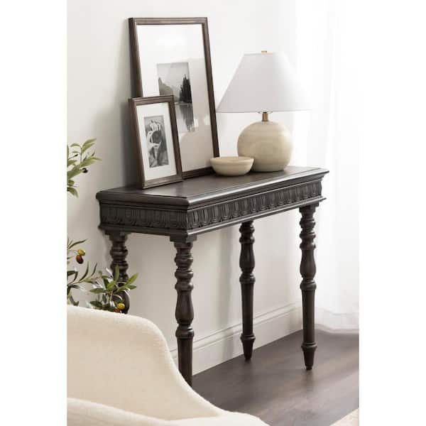 Patresa 36 in. Dark Brown Rectangle Solid Wood Console Table
