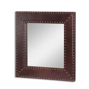 Barwick 24 in. x 24 in. Bohemian Square Framed Brown Decorative Mirror