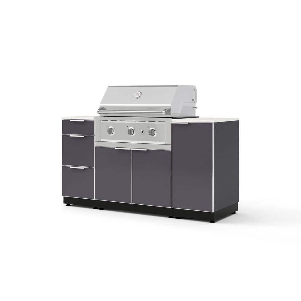 "Outdoor Kitchen 6-Piece 3-Burners Natural Gas Grill Island in Gray w/33"" Performance Grill & Dekton Aeris- Countertop" price history on PriceWatchPro