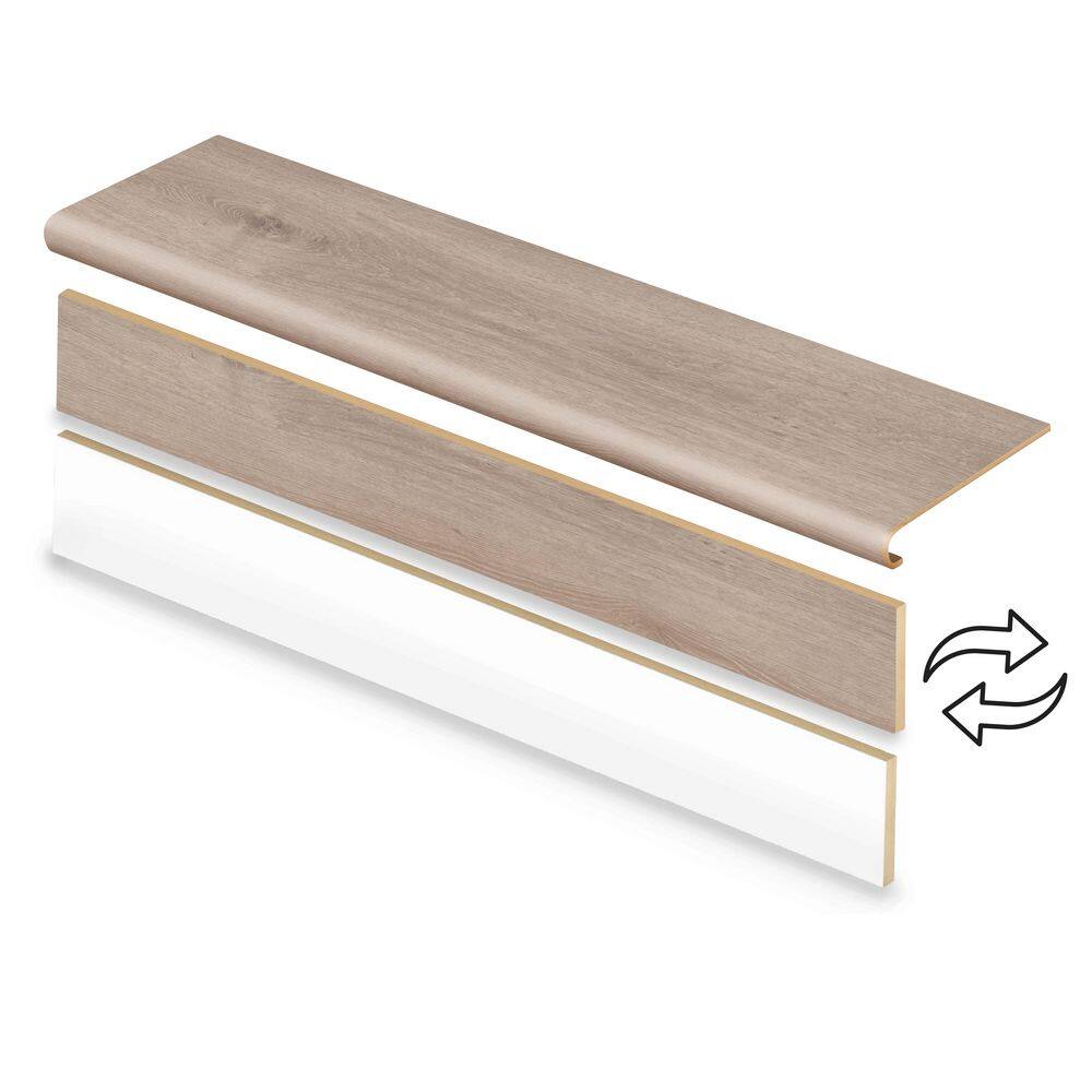 Desmond Oak 47 in. L x 12.15 in. W x 42.92 mm T Vinyl Overlay Stair Tread and Reversible Riser Kit price history on PriceWatchPro