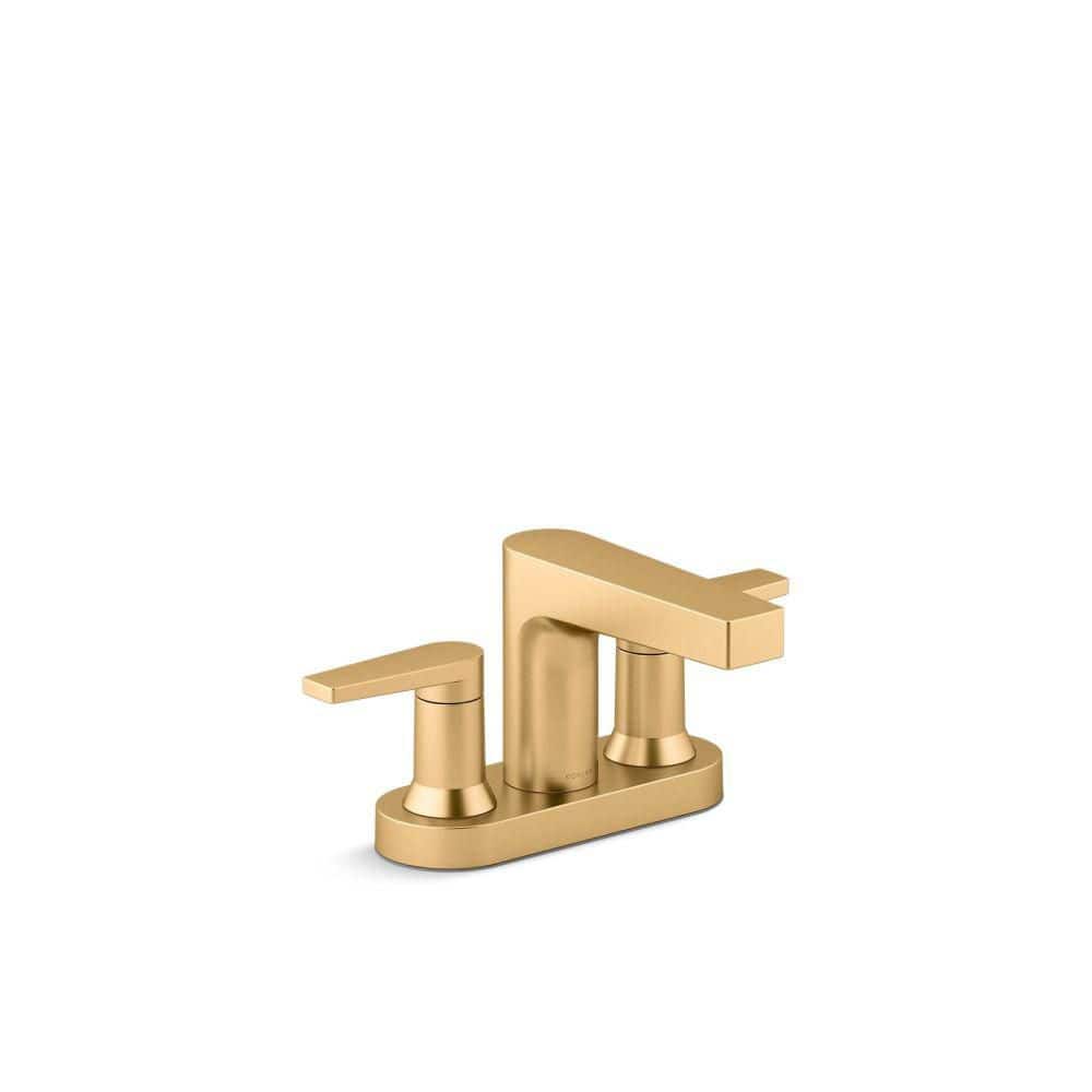 Taut 4 In. Centerset Double Handle Bathroom Sink Faucet In Vibrant Brushed Moderne Brass price history on PriceWatchPro