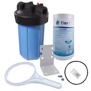 10 in. Big Polypropylene Whole House Water Filtration System Kit with Pressure Release and Sediment Filter Cartridge