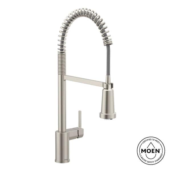 Align Single Handle Pre-Rinse Spring Pull Down Sprayer Kitchen Faucet with Optional 3-in-1 Water Filtration in Stainless