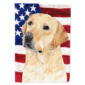 0.91 ft. x 1.29 ft. Polyester USA American Flag with Labrador 2-Sided 2-Ply Garden Flag