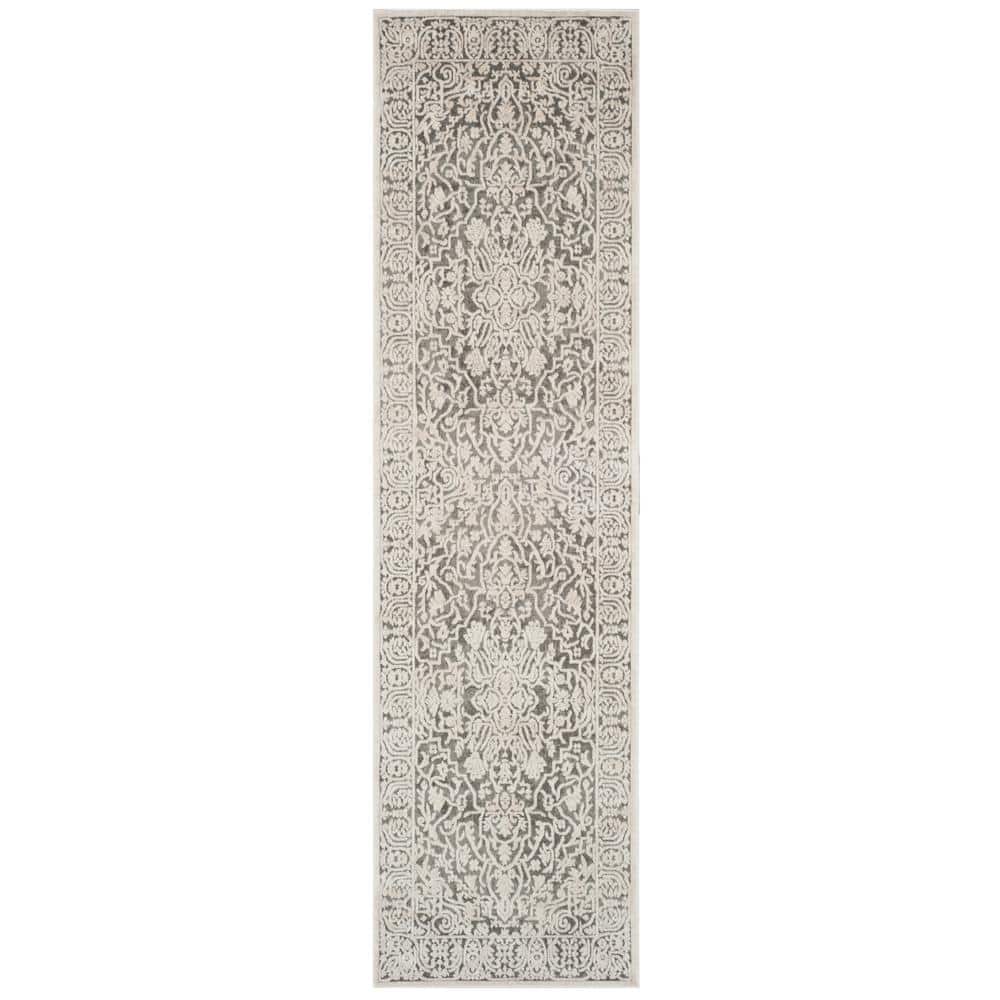 Reflection Dark Gray/Cream 2 ft. x 20 ft. Distressed Floral Runner Rug price history on PriceWatchPro