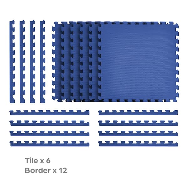 Norsk Blue 24 in. x 24 in. x 0.47 in. Foam Interlocking Floor Mat (6-Pack) Norsk Blue 24 in. x 24 in. x 0.47 in. Foam Interlocking Floor Mat (6-Pack)