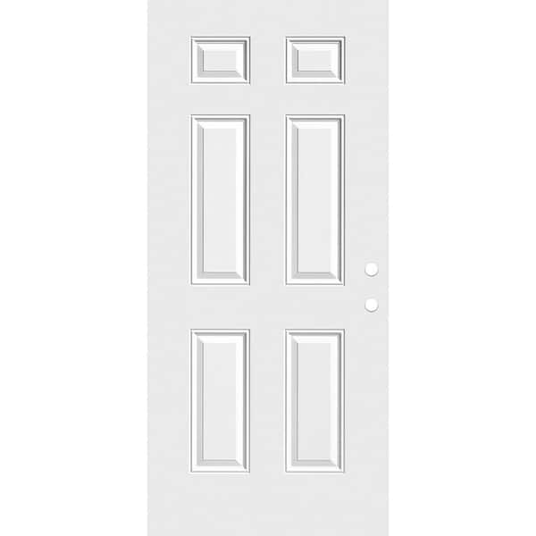Masonite 30 in. x 80 in. Premium 6-Panel Primed Steel Front Door Slab