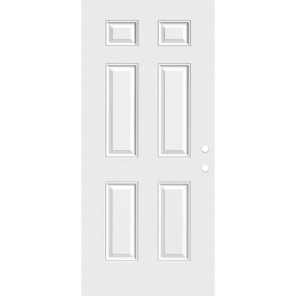 Masonite 36 In. X 80 In. Premium 6-Panel Primed Steel Front Door Slab ...