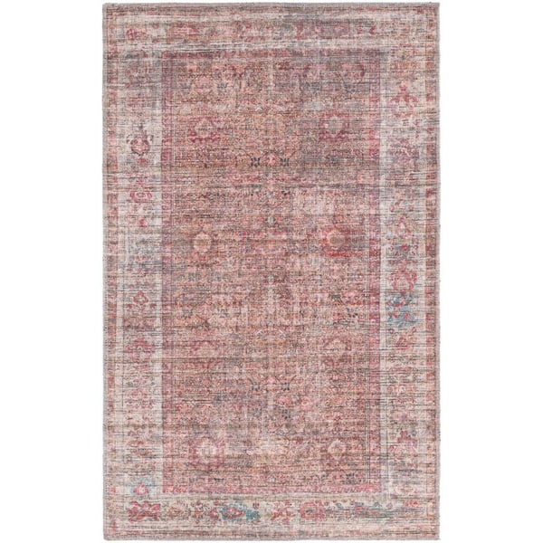 Unique Loom Nostalgia Euphoria Rust Red and Brown 3 ft. x 5 ft. Machine Washable Area Rug