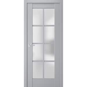 7412 32 in. x 84 in. Right-Hand/Inswing Solid Frosted Glass Matte Grey Single Prehung Interior Door with Hardware