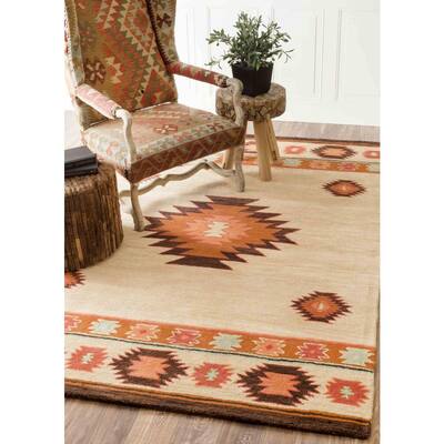 Shyla Abstract Beige 6 ft. x 9 ft. Area Rug