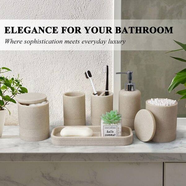 Wudkey 6-Piece Bathroom Accessory Set with Soap Dispenser
