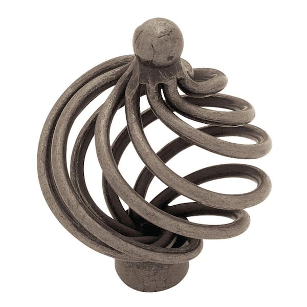 Liberty Swirl 1-5/8 in. (42mm) Antique Pewter Large Wire Ball Top Cabinet Knob