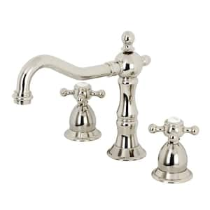 Heritage 8 in. Widespread 2-Handle Bathroom Faucet in Polished Nickel