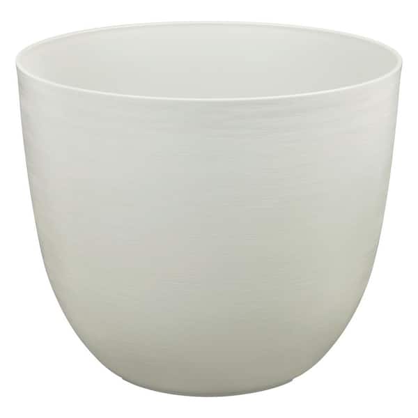 15 in. Over Cloud White Plastic Planter