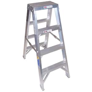 4 ft. Aluminum Twin Step Ladder with 375 lb. Load Capacity Type IAA Duty Rating