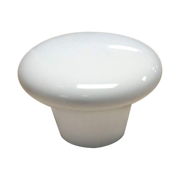 Richelieu Hardware Cherbourg Collection 1-1/2 in. (38 mm) White Contemporary Cabinet Knob
