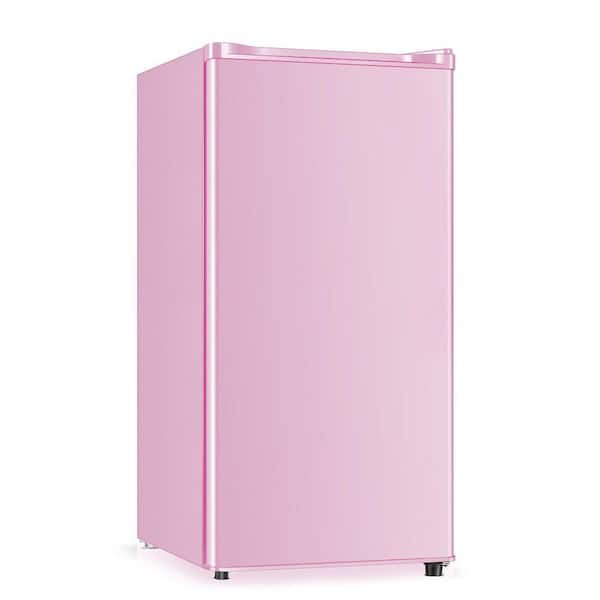 16 in. 3.1 cu. ft. Mini Refrigerator in Pink with Freezer, 5-Settings Temperature Adjustable
